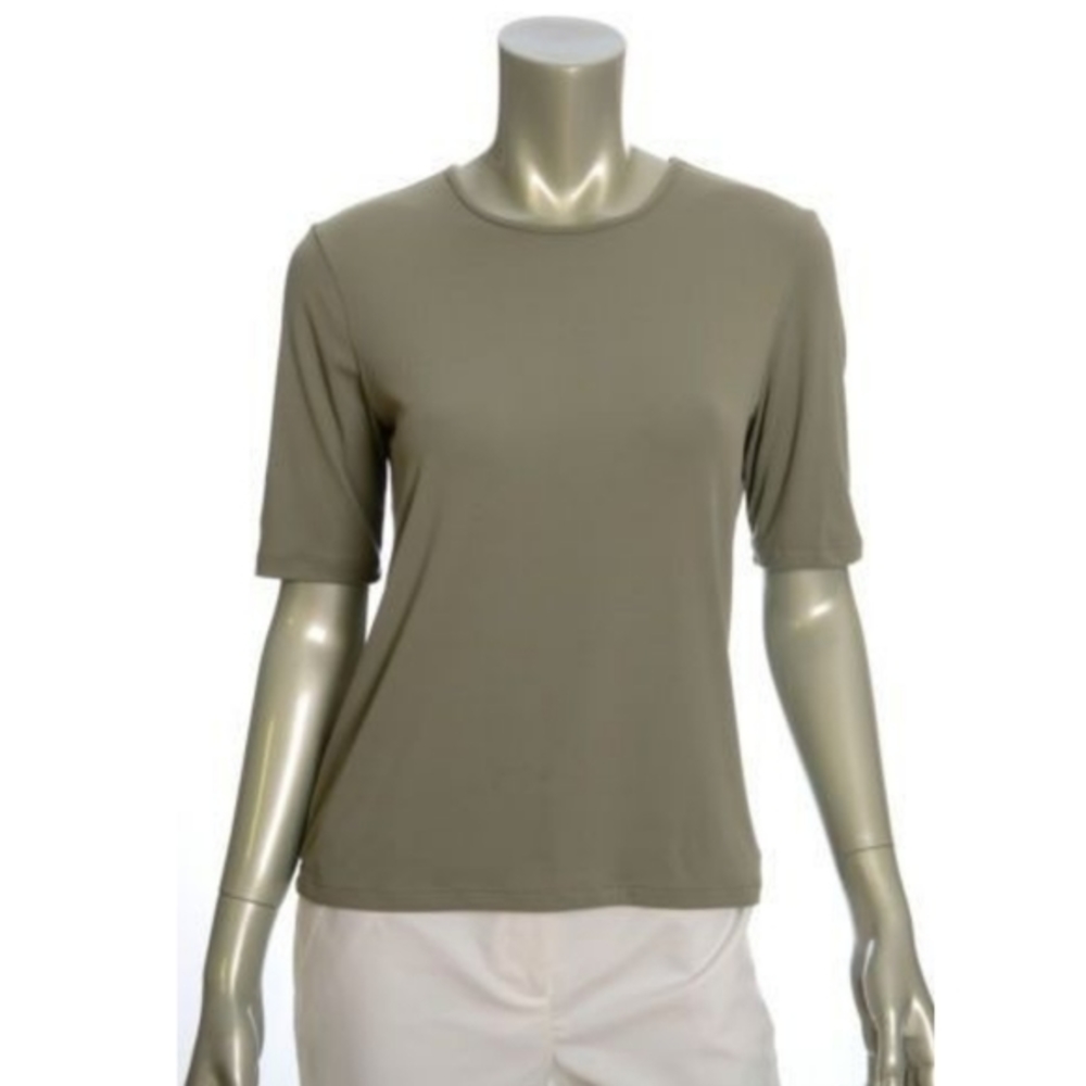 Banana Republic Stretch Scoop Neck Top Sage Green M